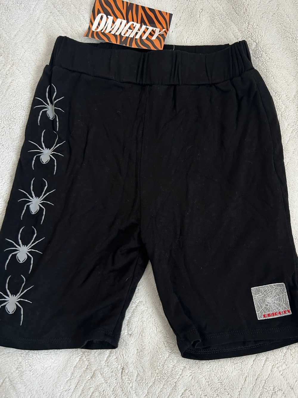 NWT Omighty. Black Biker shorts in Small
